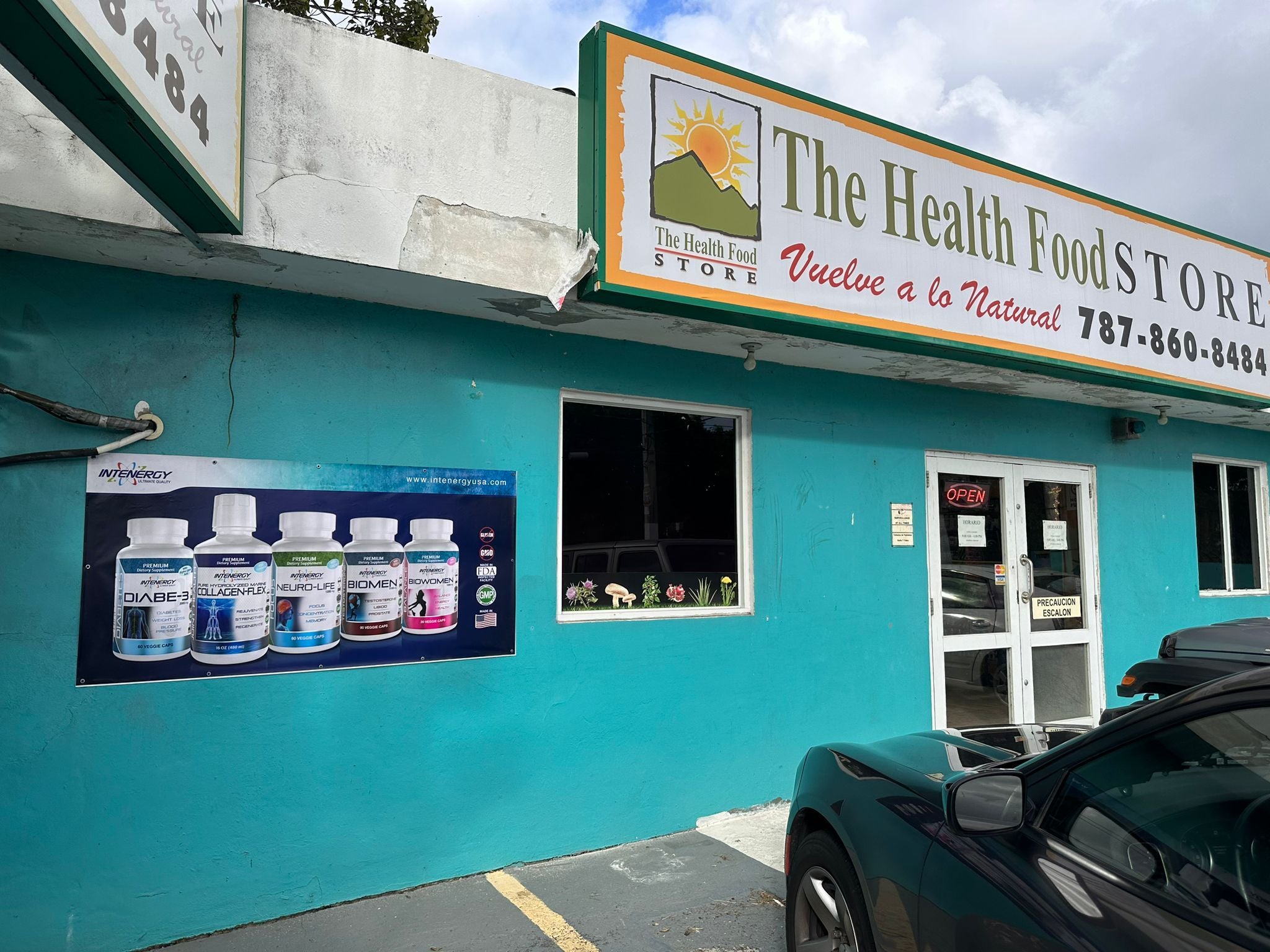 Intenergy Wall Display at The Health Foods Store in Puerto Rico.