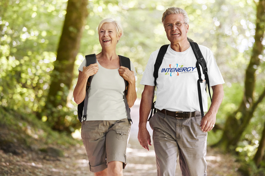 Intenergy Healthy Aging: Senior Man and Woman hiking