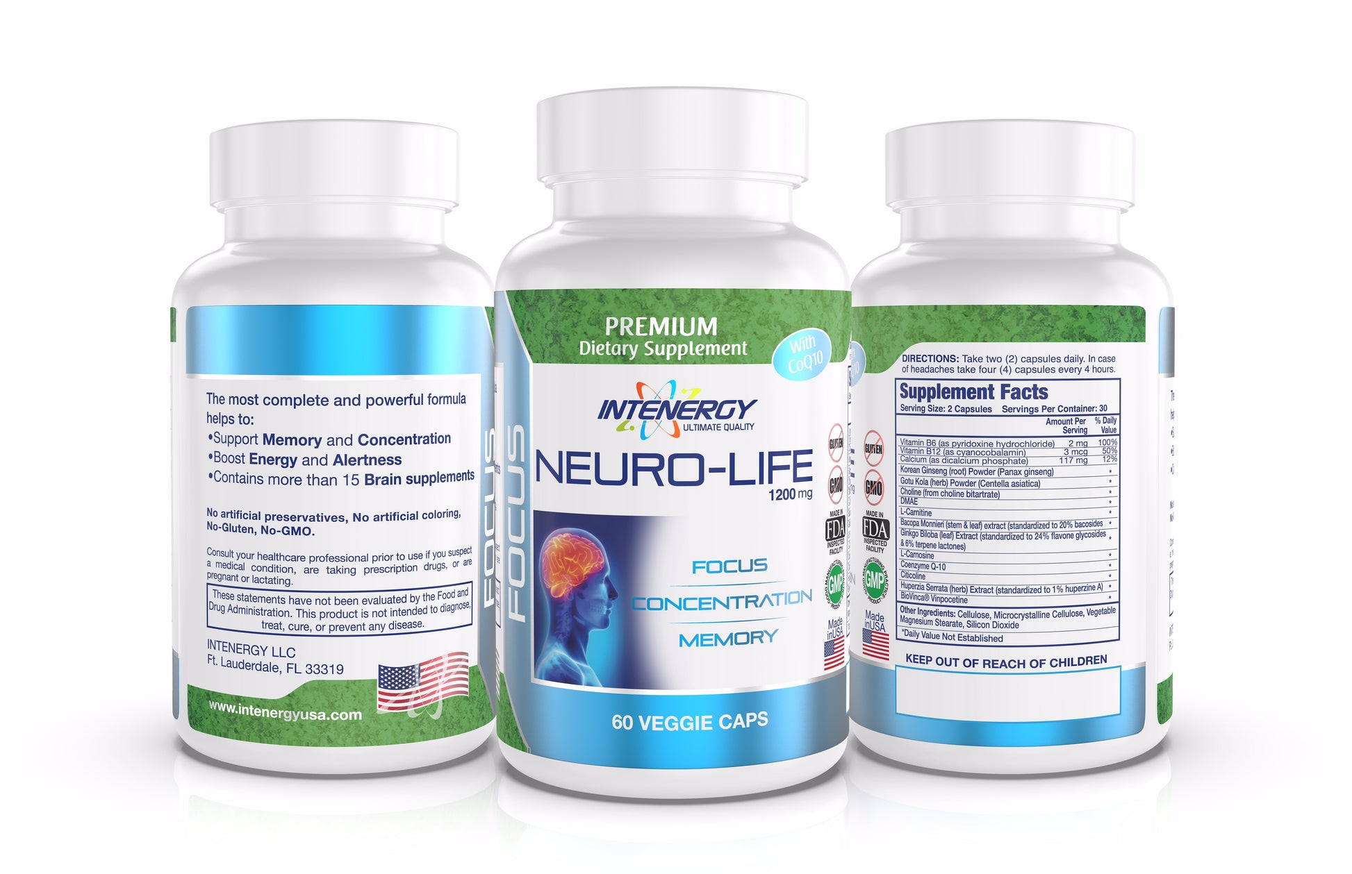 Intenergy USA Neuro-Life 60 CT Multi View Bottle