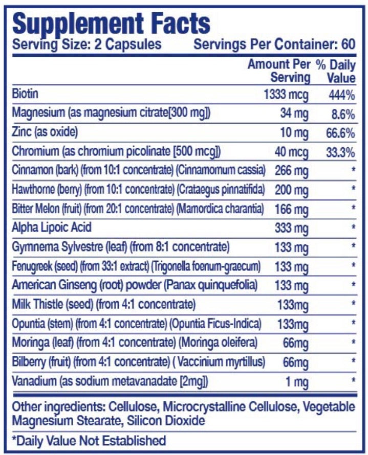 Intenergy USA Diabe-3 60 CT Supplement Facts