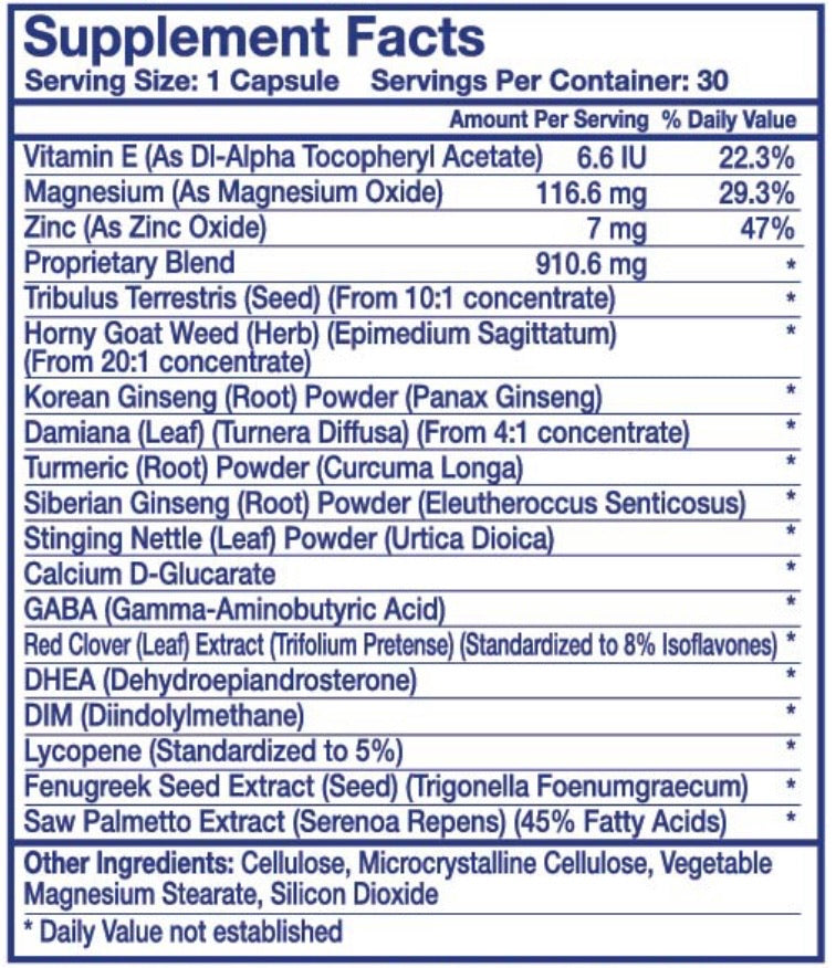 Intenergy USA Prosta-Life 30 CT Supplement Facts